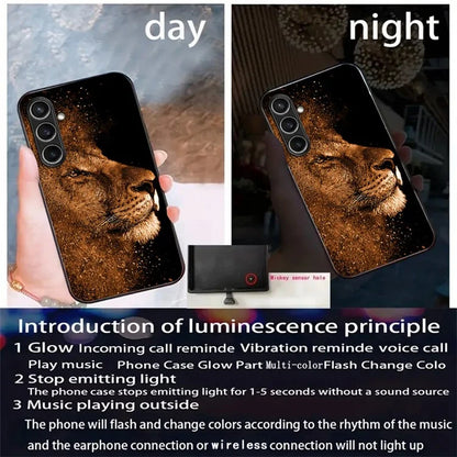 For Samsung Galaxy A16 5G Case Call Flash Series Pattern Printing Tempered Glass + TPU Combo Phone Case