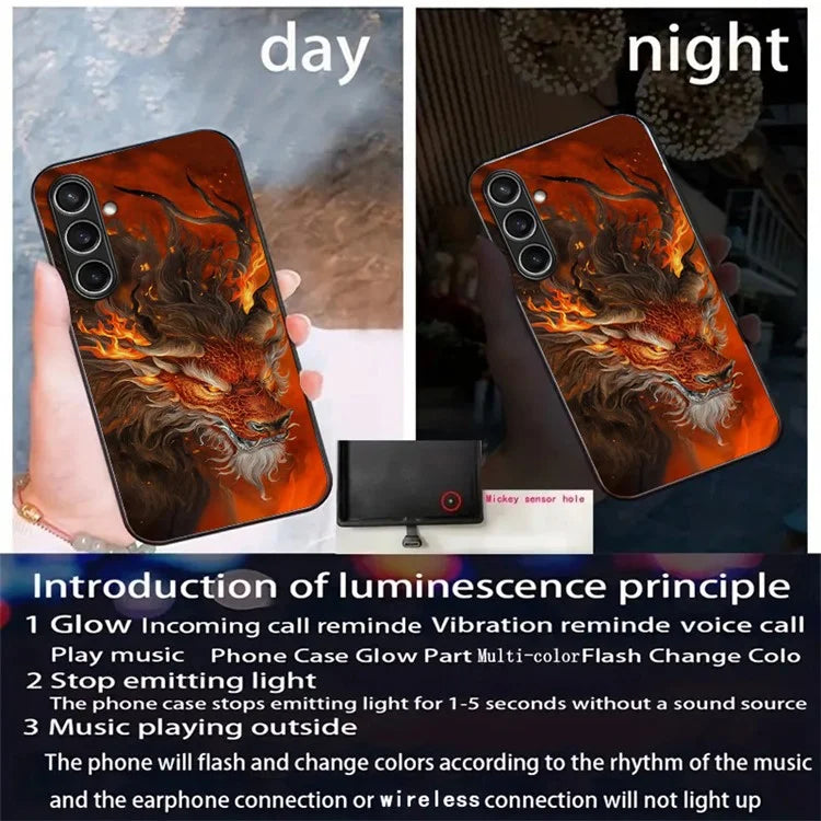 For Samsung Galaxy A16 5G Case Call Flash Series Pattern Printing Tempered Glass + TPU Combo Phone Case