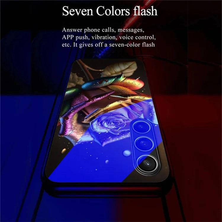 For Samsung Galaxy A16 5G Case Call Flash Series Pattern Printing Tempered Glass + TPU Combo Phone Case