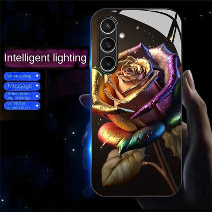 For Samsung Galaxy A16 5G Case Call Flash Series Pattern Printing Tempered Glass + TPU Combo Phone Case