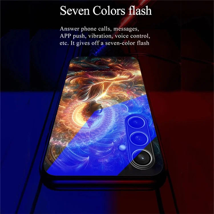 For Samsung Galaxy A16 5G Case Call Flash Series Pattern Printing Tempered Glass + TPU Combo Phone Case