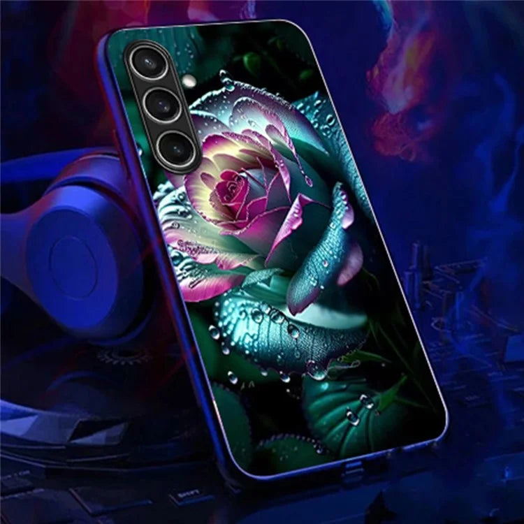 For Samsung Galaxy A16 5G Case Call Flash Series Pattern Printing Tempered Glass + TPU Combo Phone Case