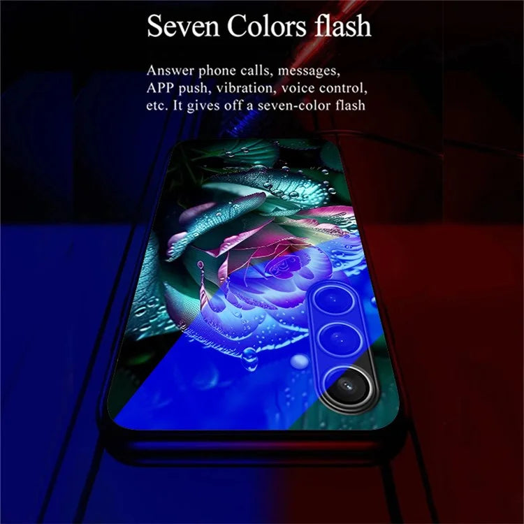 For Samsung Galaxy A16 5G Case Call Flash Series Pattern Printing Tempered Glass + TPU Combo Phone Case