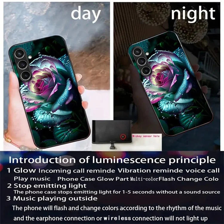 For Samsung Galaxy A16 5G Case Call Flash Series Pattern Printing Tempered Glass + TPU Combo Phone Case
