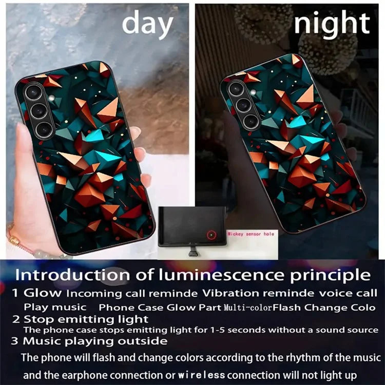 For Samsung Galaxy A25 5G (Global) Case Call Flash Series Pattern Printing Tempered Glass + TPU Combo Phone Case