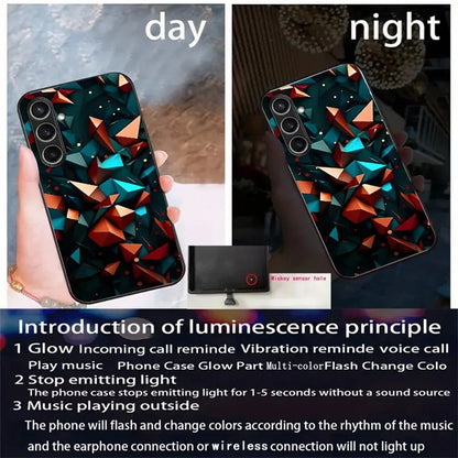For Samsung Galaxy A25 5G (Global) Case Call Flash Series Pattern Printing Tempered Glass + TPU Combo Phone Case