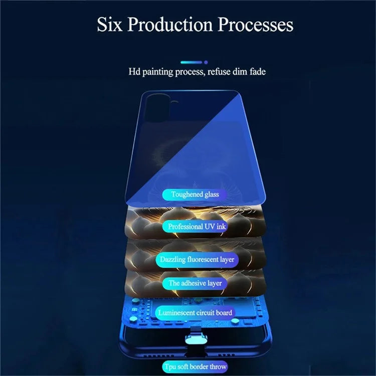 For Samsung Galaxy A25 5G (Global) Case Call Flash Series Pattern Printing Tempered Glass + TPU Combo Phone Case