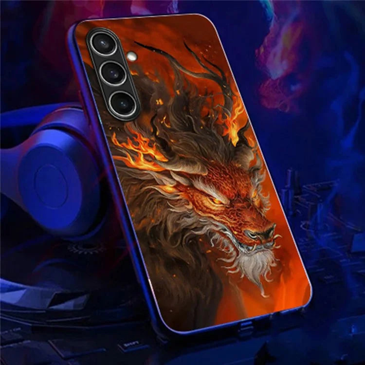 For Samsung Galaxy A25 5G (Global) Case Call Flash Series Pattern Printing Tempered Glass + TPU Combo Phone Case
