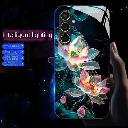 For Samsung Galaxy A25 5G (Global) Case Call Flash Series Pattern Printing Tempered Glass + TPU Combo Phone Case