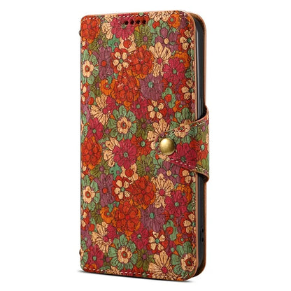 For iPhone 16 Pro Case Flower Printing Stand PU Leather Protective Phone Cover