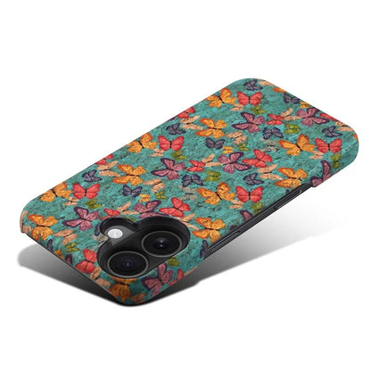 DENIOR For iPhone 16 Plus Case Pattern Printed PU Leather+PC Phone Cover