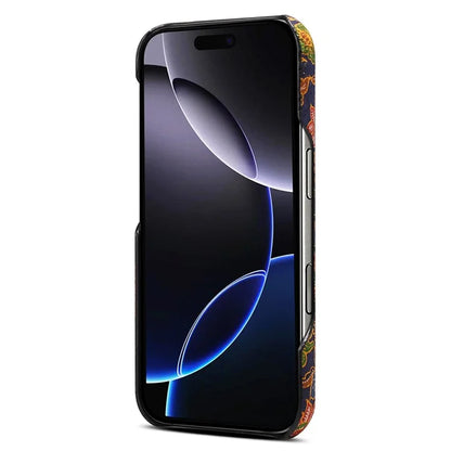 DENIOR For iPhone 16 Plus Case Pattern Printed PU Leather+PC Phone Cover