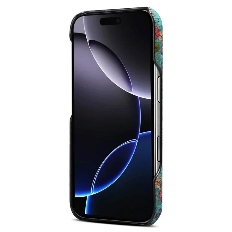 DENIOR For iPhone 16 Case Pattern Printed PU Leather+PC Phone Cover