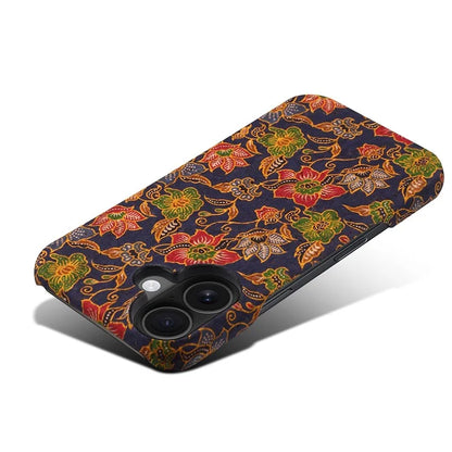 DENIOR For iPhone 16 Case Pattern Printed PU Leather+PC Phone Cover