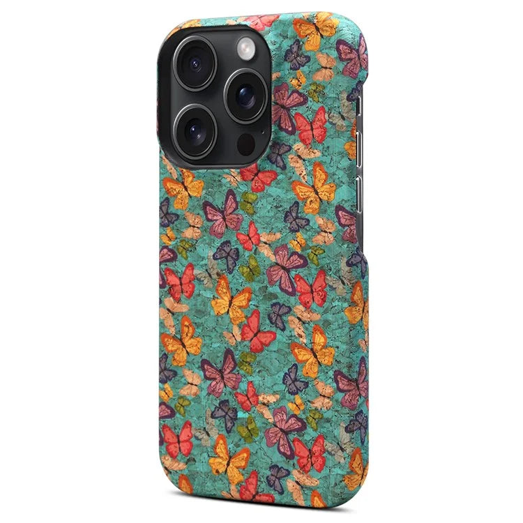 DENIOR For iPhone 16 Pro Case Pattern Printed PU Leather+PC Phone Cover