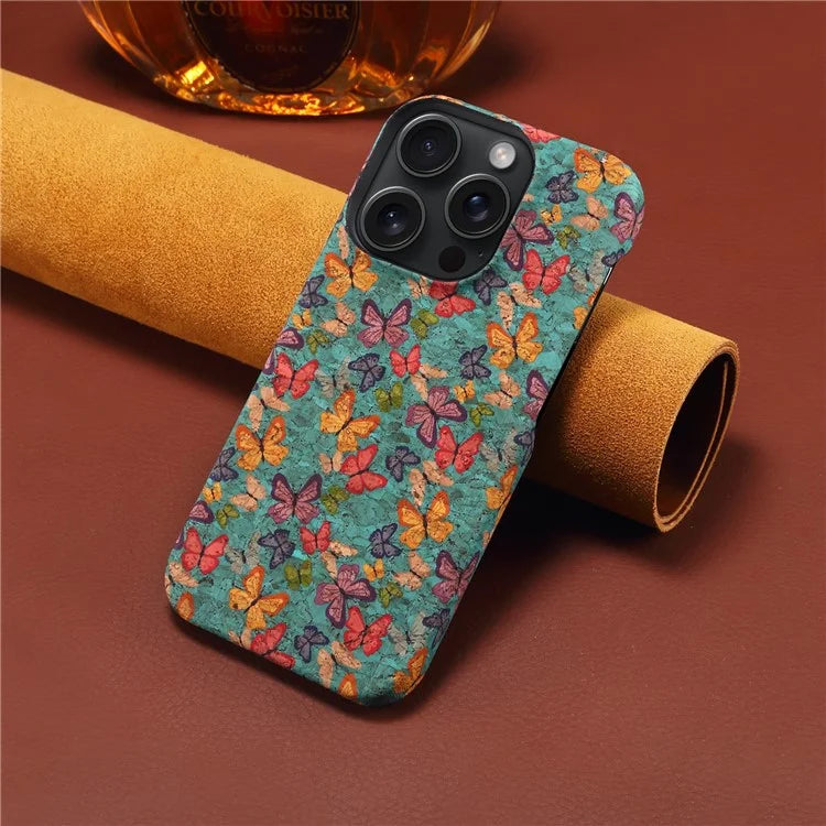 DENIOR For iPhone 16 Pro Case Pattern Printed PU Leather+PC Phone Cover