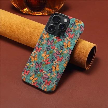 DENIOR For iPhone 16 Pro Case Pattern Printed PU Leather+PC Phone Cover