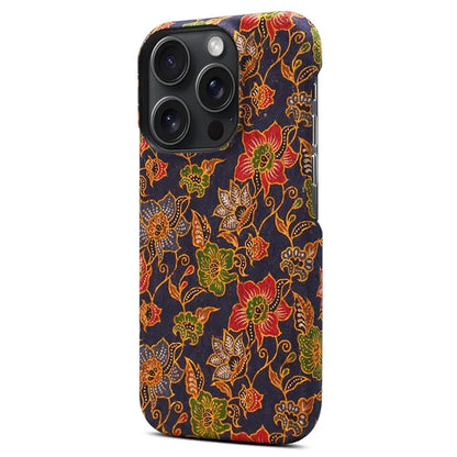 DENIOR For iPhone 16 Pro Case Pattern Printed PU Leather+PC Phone Cover