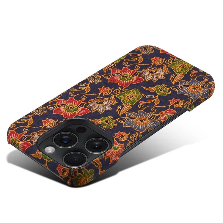 DENIOR For iPhone 16 Pro Case Pattern Printed PU Leather+PC Phone Cover
