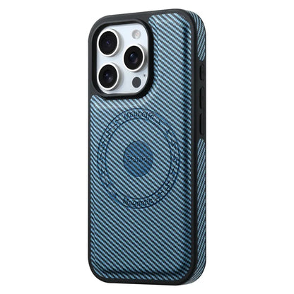 DENIOR For iPhone 16 Pro Max Case Compatible with MagSafe Carbon Fiber Texture Leather Back Cover