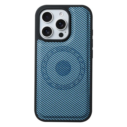 DENIOR For iPhone 16 Pro Max Case Compatible with MagSafe Carbon Fiber Texture Leather Back Cover
