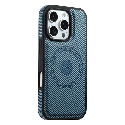 DENIOR For iPhone 16 Pro Max Case Compatible with MagSafe Carbon Fiber Texture Leather Back Cover