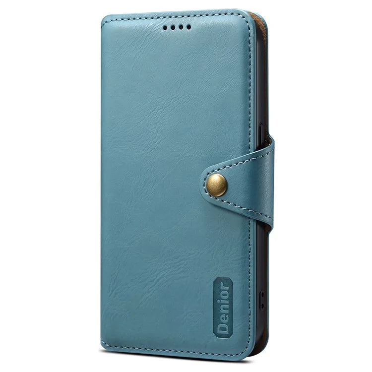 DENIOR For iPhone 16 Pro Case Wallet Cowhide Texture Leather Phone Cover