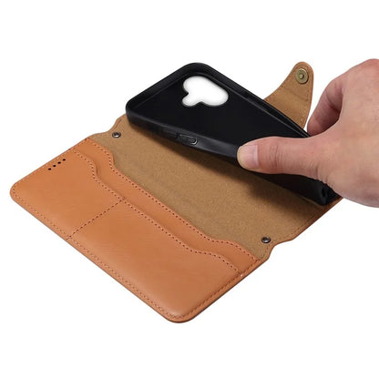 DENIOR For iPhone 16 Plus Case Wallet Cowhide Texture Leather Phone Cover