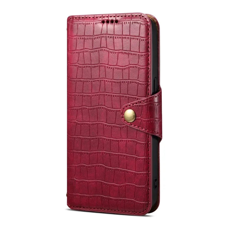 For iPhone 16 Plus Case Wallet Crocodile Texture Leather Phone Cover