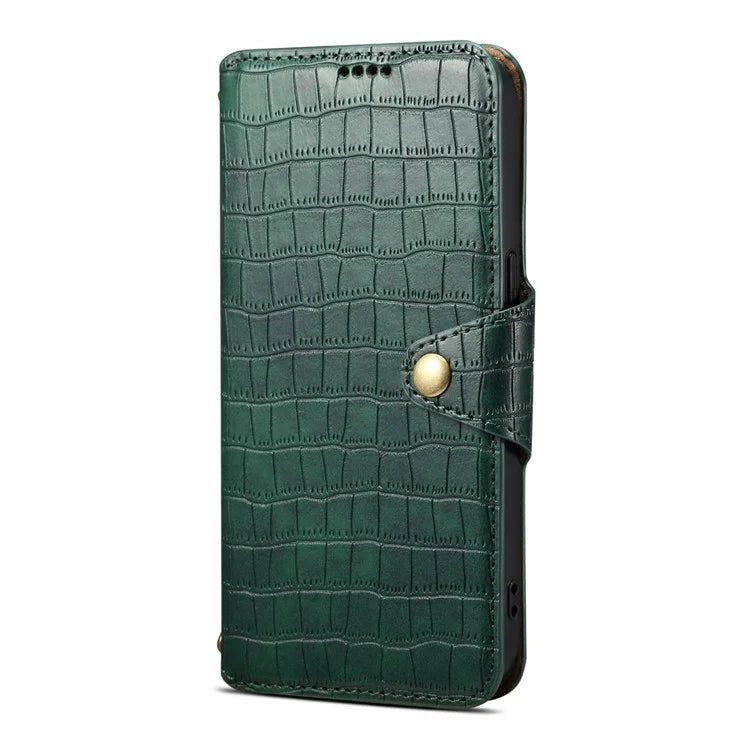 For iPhone 16 Plus Case Wallet Crocodile Texture Leather Phone Cover