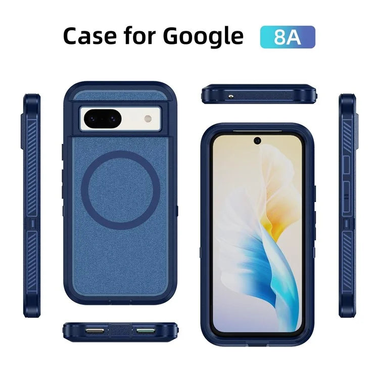 For Google Pixel 8a Case Matte TPU+PC Back Drop-Proof Phone Cover Compatible with MagSafe
