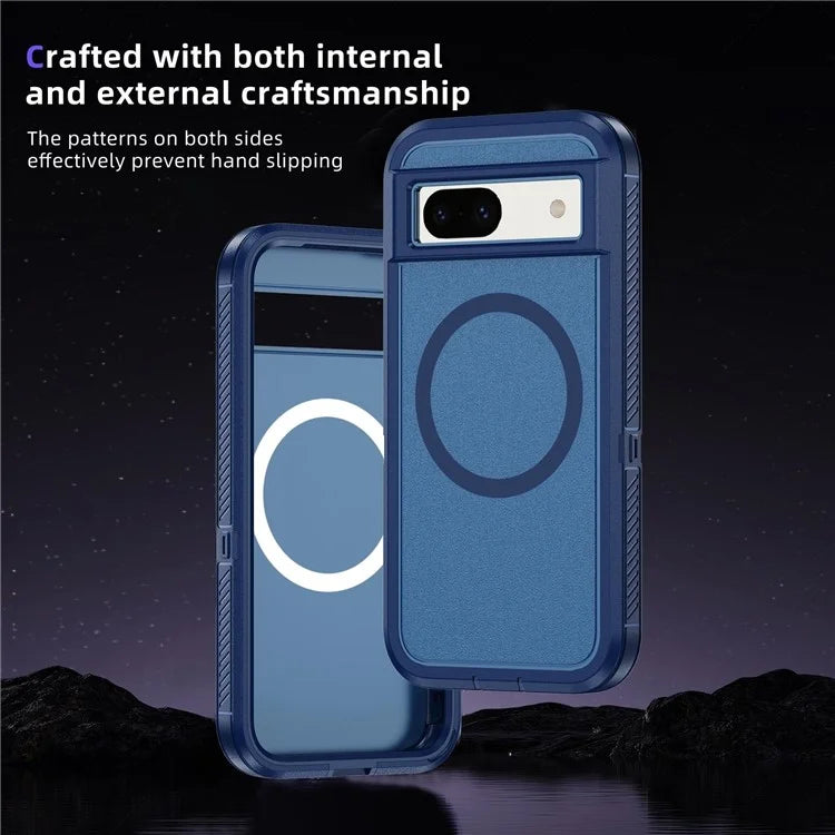 For Google Pixel 8a Case Matte TPU+PC Back Drop-Proof Phone Cover Compatible with MagSafe