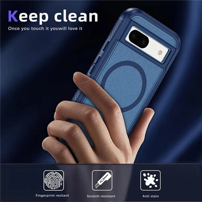 For Google Pixel 8a Case Matte TPU+PC Back Drop-Proof Phone Cover Compatible with MagSafe