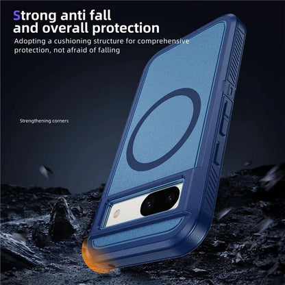 For Google Pixel 8a Case Matte TPU+PC Back Drop-Proof Phone Cover Compatible with MagSafe