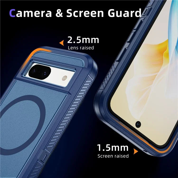 For Google Pixel 8a Case Matte TPU+PC Back Drop-Proof Phone Cover Compatible with MagSafe