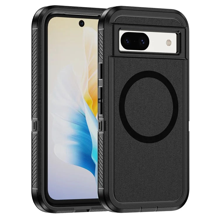 For Google Pixel 8a Case Matte TPU+PC Back Drop-Proof Phone Cover Compatible with MagSafe
