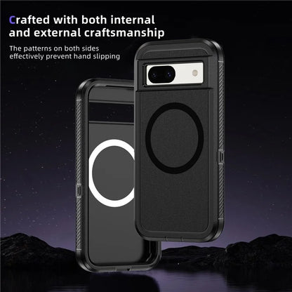 For Google Pixel 8a Case Matte TPU+PC Back Drop-Proof Phone Cover Compatible with MagSafe