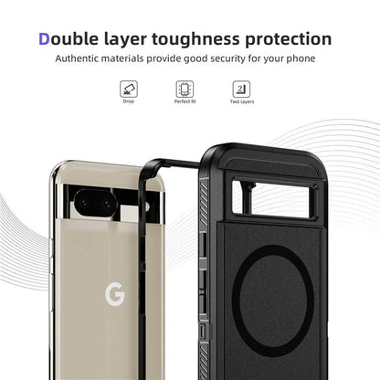 For Google Pixel 8a Case Matte TPU+PC Back Drop-Proof Phone Cover Compatible with MagSafe