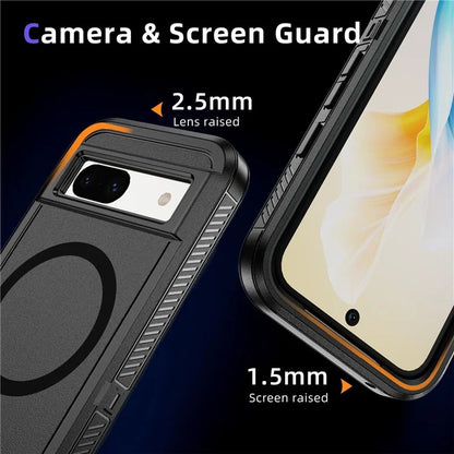 For Google Pixel 8a Case Matte TPU+PC Back Drop-Proof Phone Cover Compatible with MagSafe