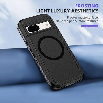 For Google Pixel 8a Case Matte TPU+PC Back Drop-Proof Phone Cover Compatible with MagSafe
