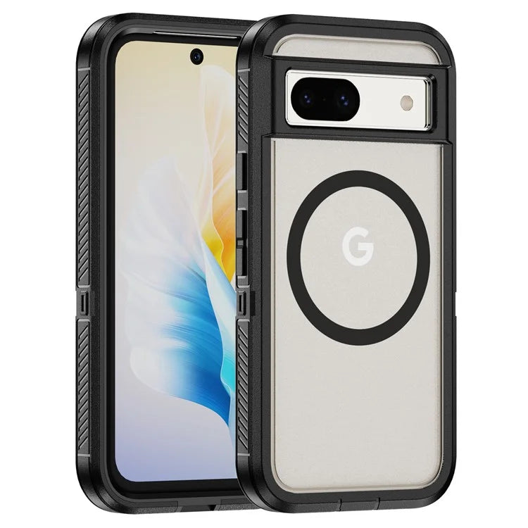 For Google Pixel 8a Case Matte TPU+PC Back Drop-Proof Phone Cover Compatible with MagSafe