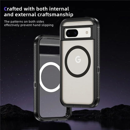 For Google Pixel 8a Case Matte TPU+PC Back Drop-Proof Phone Cover Compatible with MagSafe