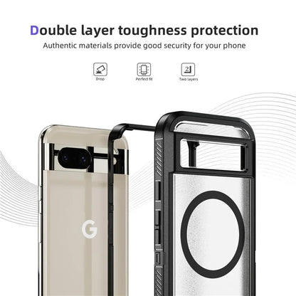 For Google Pixel 8a Case Matte TPU+PC Back Drop-Proof Phone Cover Compatible with MagSafe