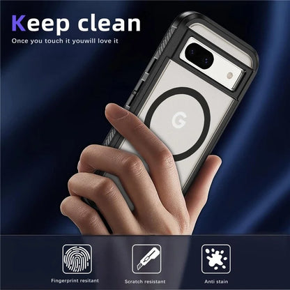For Google Pixel 8a Case Matte TPU+PC Back Drop-Proof Phone Cover Compatible with MagSafe