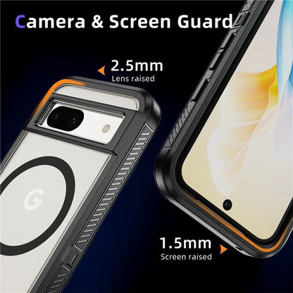 For Google Pixel 8a Case Matte TPU+PC Back Drop-Proof Phone Cover Compatible with MagSafe