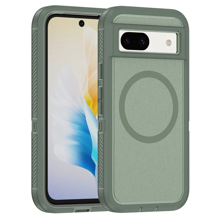 For Google Pixel 8a Case Matte TPU+PC Back Drop-Proof Phone Cover Compatible with MagSafe