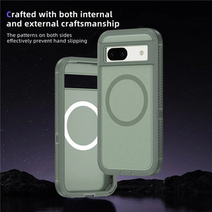 For Google Pixel 8a Case Matte TPU+PC Back Drop-Proof Phone Cover Compatible with MagSafe
