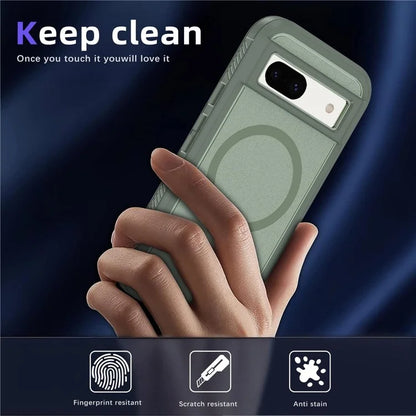 For Google Pixel 8a Case Matte TPU+PC Back Drop-Proof Phone Cover Compatible with MagSafe