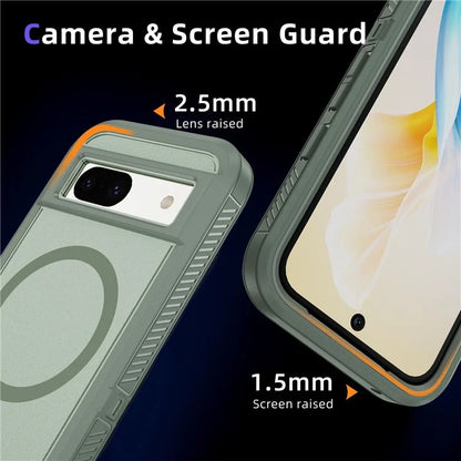 For Google Pixel 8a Case Matte TPU+PC Back Drop-Proof Phone Cover Compatible with MagSafe