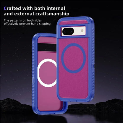 For Google Pixel 8a Case Matte TPU+PC Back Drop-Proof Phone Cover Compatible with MagSafe